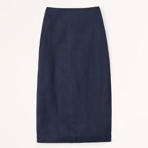 Abercrombie navy linen skirt size large short